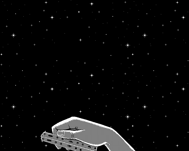 knife on stellar sky